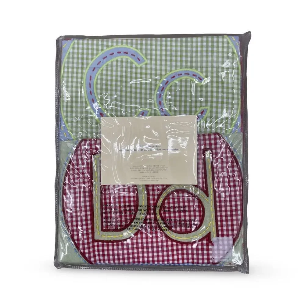 NEW Pottery Barn Kids Gingham Checked A B C D Placemats or Wall Hangings NEW